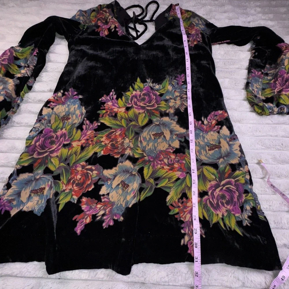 Free People Dress‎ Womens Small Misha Velvet Burnout Mini Witchy Whimsigoth